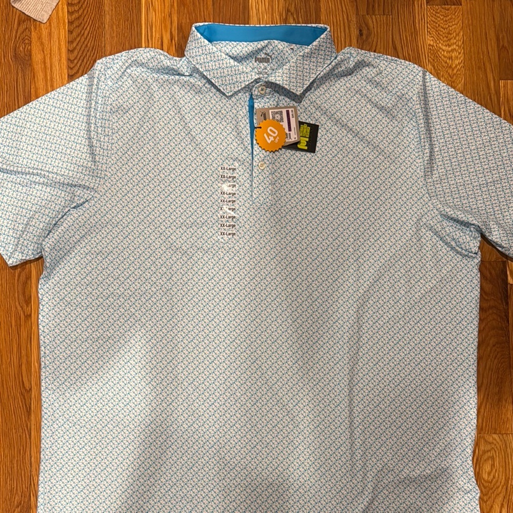 Puma Blue Casual Button Down Shirt with Classic Design
